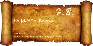 Hajdár Barna névjegykártya