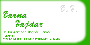barna hajdar business card