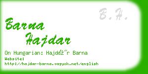 barna hajdar business card